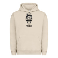 Pigment French Oak Black Glitter Cowhide Patterned Mom Skull Urban Hoodie - Bettercallsaul