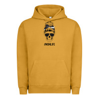 Pigment Peanut Butter Black Glitter Cowhide Patterned Mom Skull Urban Hoodie - Bettercallsaul