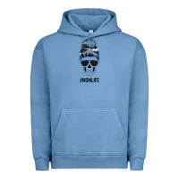 Pigment Pebble Blue Black Glitter Cowhide Patterned Mom Skull Urban Hoodie - Bettercallsaul