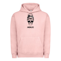 Pigment Salmon Black Glitter Cowhide Patterned Mom Skull Urban Hoodie - Bettercallsaul