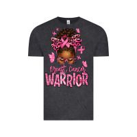 Vintage Black brest cancer warrior afro messy bun Vintage Tee - texasbilliewilder