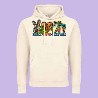 Peace Love Free Bird Vintage Hoodie Designed By Zillion Design Studio