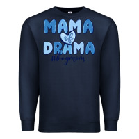 Navy mama of drama boy mom Premium Sweatshirt - MaliasSmallBusiness