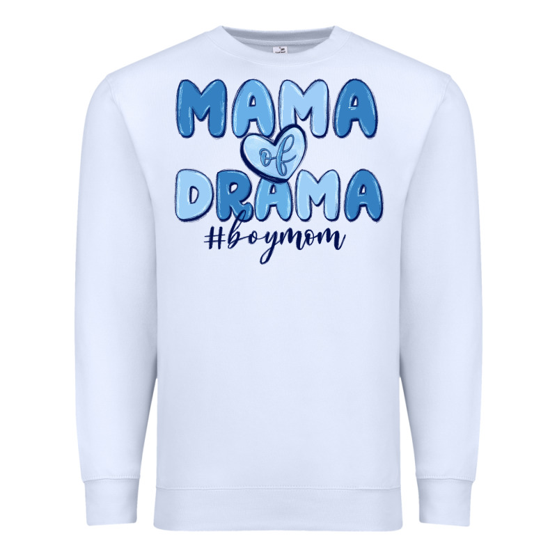 Mama Of Drama Boy Mom Premium Sweatshirt by MaliasSmallBusiness | Teevron