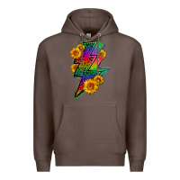 Coffee LGBTQ+ Lightnin' Bolt With Sunflower Premium Hoodie - BundleAndBundleShop