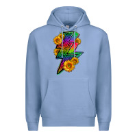 Colony Blue LGBTQ+ Lightnin' Bolt With Sunflower Premium Hoodie - BundleAndBundleShop