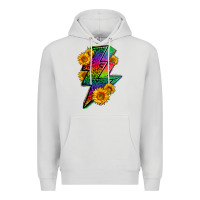 Dove Grey LGBTQ+ Lightnin' Bolt With Sunflower Premium Hoodie - BundleAndBundleShop