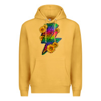 Mustard LGBTQ+ Lightnin' Bolt With Sunflower Premium Hoodie - BundleAndBundleShop