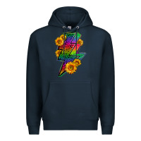 Navy LGBTQ+ Lightnin' Bolt With Sunflower Premium Hoodie - BundleAndBundleShop