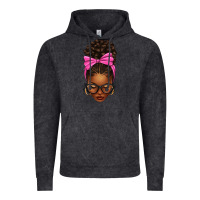 Vintage Black afro messy bun pink bow Vintage Hoodie - texasbilliewilder