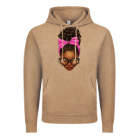 Vintage Coffee afro messy bun pink bow Vintage Hoodie - texasbilliewilder
