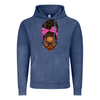 Vintage Denim afro messy bun pink bow Vintage Hoodie - texasbilliewilder