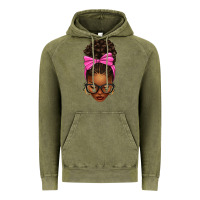 Vintage Olive afro messy bun pink bow Vintage Hoodie - texasbilliewilder