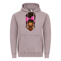 Vintage Zinc afro messy bun pink bow Vintage Hoodie - texasbilliewilder