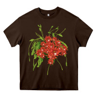 Chocolate Brown Red Orchid Cactus Heavy Core Tee - LillyAllenDesigns