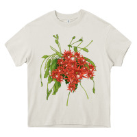 Cream Red Orchid Cactus Heavy Core Tee - LillyAllenDesigns