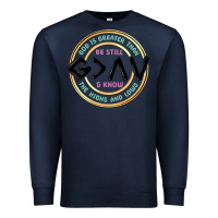 Navy be still and know Premium Sweatshirt - MaliasSmallBusiness