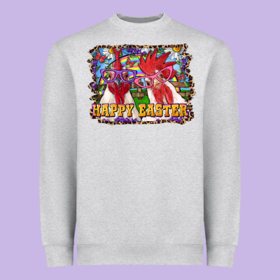 Heavyweight Sweatshirt happy easter roosters