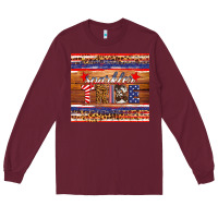 Burgundy 4th of July sparkler tribe Long Sleeve Tee - HRA Design Shop