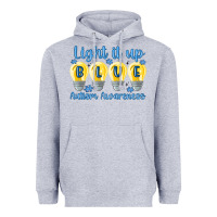 Heather Grey light it up Heavyweight Hoodie - MaliasSmallBusiness