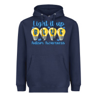 Navy light it up Heavyweight Hoodie - MaliasSmallBusiness