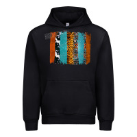 Black Western Leopard Glitter Aztec Cowhide Pattern Brushstroke Urban Hoodie - Bettercallsaul