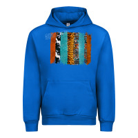 Cobalt Western Leopard Glitter Aztec Cowhide Pattern Brushstroke Urban Hoodie - Bettercallsaul