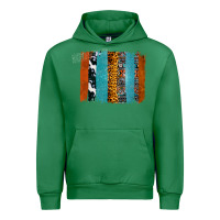 Emerald Western Leopard Glitter Aztec Cowhide Pattern Brushstroke Urban Hoodie - Bettercallsaul