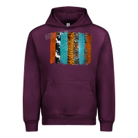 Mauve Wine Western Leopard Glitter Aztec Cowhide Pattern Brushstroke Urban Hoodie - Bettercallsaul