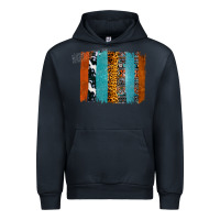 Navy Western Leopard Glitter Aztec Cowhide Pattern Brushstroke Urban Hoodie - Bettercallsaul
