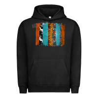 Pigment Black Western Leopard Glitter Aztec Cowhide Pattern Brushstroke Urban Hoodie - Bettercallsaul