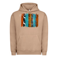 Western Leopard Glitter Aztec Cowhide Pattern Brushstroke Urban Hoodie | Teevron