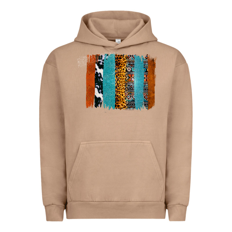 Western Leopard Glitter Aztec Cowhide Pattern Brushstroke Urban Hoodie by Bettercallsaul | Teevron