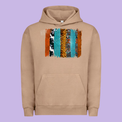 Western Leopard Glitter Aztec Cowhide Pattern Brushstroke Urban Hoodie Designed By Bettercallsaul