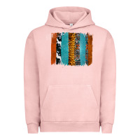 Pigment Salmon Western Leopard Glitter Aztec Cowhide Pattern Brushstroke Urban Hoodie - Bettercallsaul