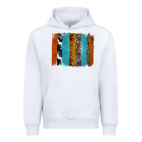 White Western Leopard Glitter Aztec Cowhide Pattern Brushstroke Urban Hoodie - Bettercallsaul