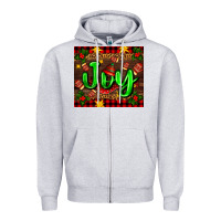 Heather Grey joy with gloves for Christmas Zipper Hoodie - AdoDesignShop
