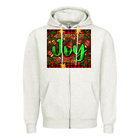 Oatmeal Heather joy with gloves for Christmas Zipper Hoodie - AdoDesignShop