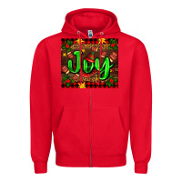 Red joy with gloves for Christmas Zipper Hoodie - AdoDesignShop