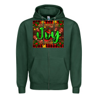 Sports Green joy with gloves for Christmas Zipper Hoodie - AdoDesignShop