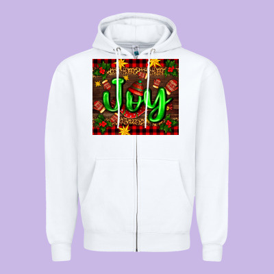 Joy With Gloves For Christmas Zipper Hoodie Designed By Adodesignshop