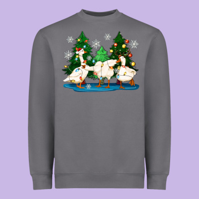 Christmas Duck Heavyweight Sweatshirt Designed By Zillion Design Studio