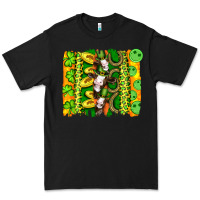 Black st patricks cow and coin wıth clovers and leopard brushstrokes Premium Tee - Artiststas