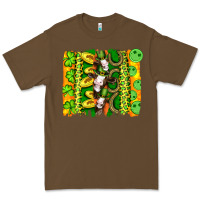 Cacao st patricks cow and coin wıth clovers and leopard brushstrokes Premium Tee - Artiststas