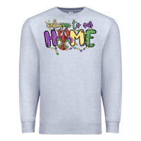 Heather Grey welcome to our home Premium Sweatshirt - MaliasSmallBusiness