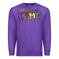 Purple welcome to our home Premium Sweatshirt - MaliasSmallBusiness