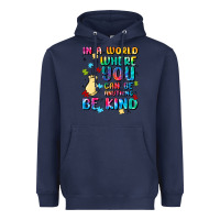 Navy in a world where you can be anything Heavyweight Hoodie - MaliasSmallBusiness