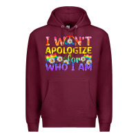 Burgundy LGBTQ I Won't Apologize For Who I Am Premium Hoodie - BundleAndBundleShop