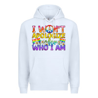 White LGBTQ I Won't Apologize For Who I Am Premium Hoodie - BundleAndBundleShop