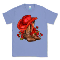 Colony Blue valentines day cowboy boots red  and roses Classic Tee - AdoDesignShop